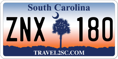 SC license plate ZNX180