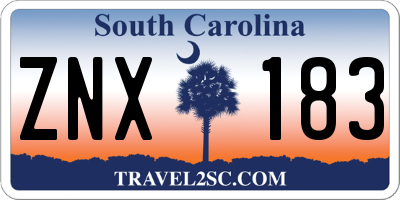 SC license plate ZNX183