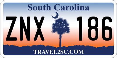 SC license plate ZNX186