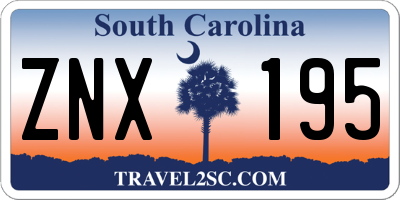 SC license plate ZNX195