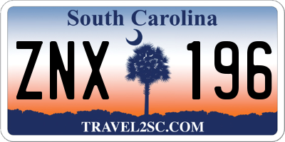 SC license plate ZNX196