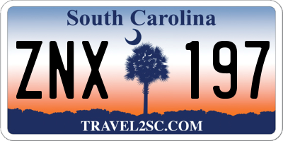 SC license plate ZNX197