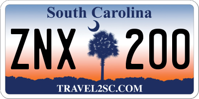 SC license plate ZNX200