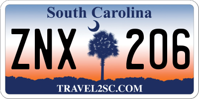 SC license plate ZNX206