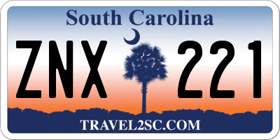 SC license plate ZNX221