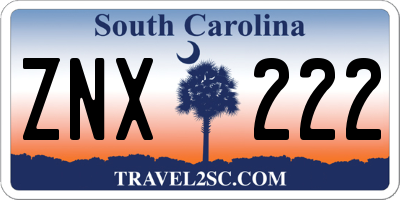 SC license plate ZNX222
