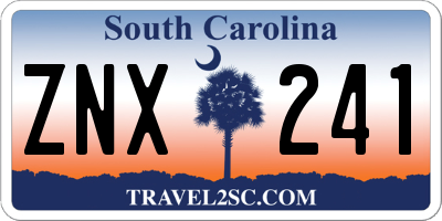 SC license plate ZNX241