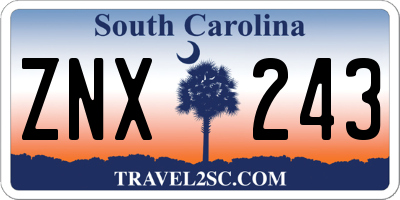 SC license plate ZNX243