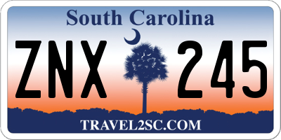SC license plate ZNX245