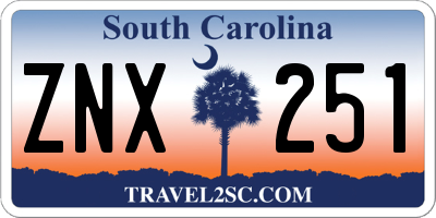 SC license plate ZNX251