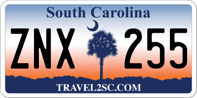 SC license plate ZNX255