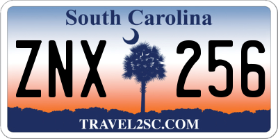 SC license plate ZNX256