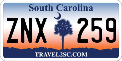 SC license plate ZNX259
