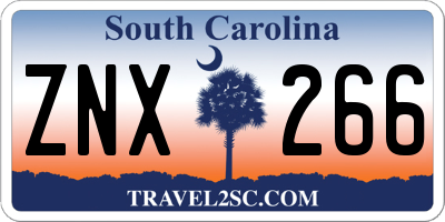 SC license plate ZNX266