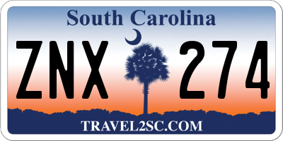 SC license plate ZNX274