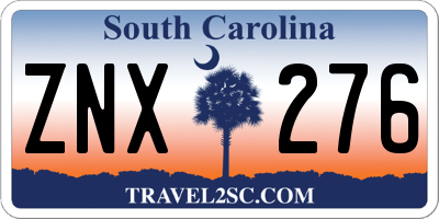SC license plate ZNX276