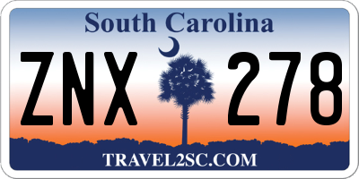 SC license plate ZNX278