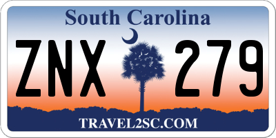 SC license plate ZNX279