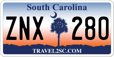 SC license plate ZNX280