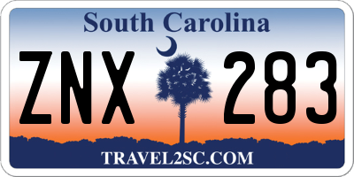 SC license plate ZNX283