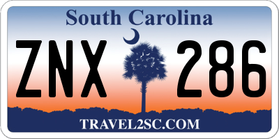 SC license plate ZNX286