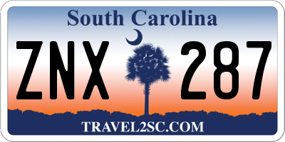 SC license plate ZNX287