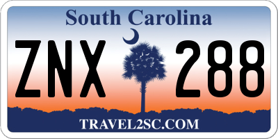 SC license plate ZNX288