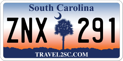 SC license plate ZNX291