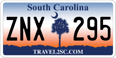 SC license plate ZNX295