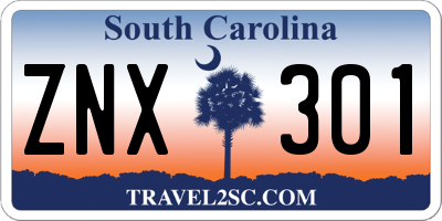 SC license plate ZNX301