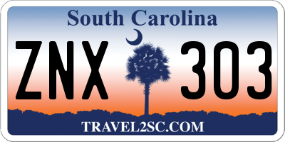 SC license plate ZNX303