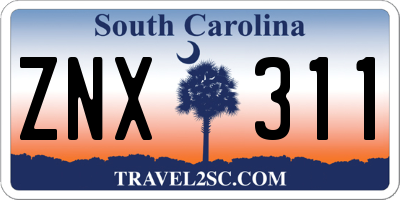 SC license plate ZNX311