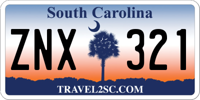 SC license plate ZNX321