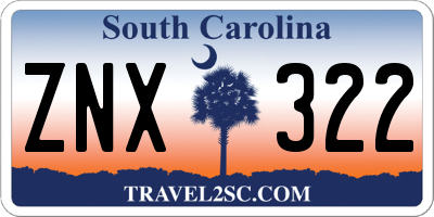 SC license plate ZNX322