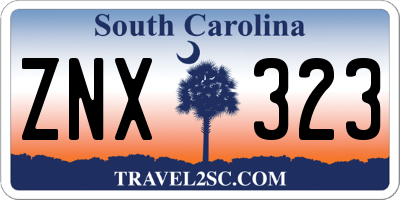 SC license plate ZNX323