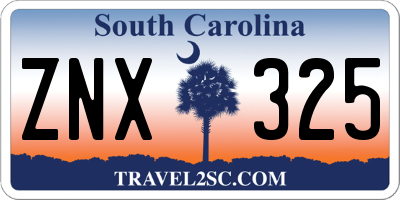 SC license plate ZNX325