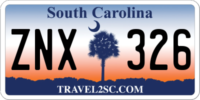 SC license plate ZNX326