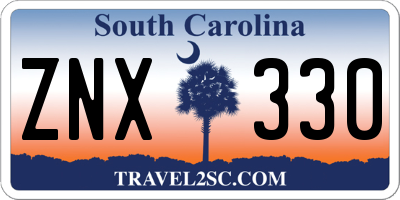 SC license plate ZNX330