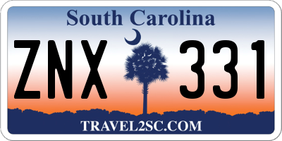 SC license plate ZNX331
