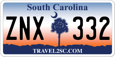 SC license plate ZNX332