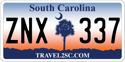 SC license plate ZNX337