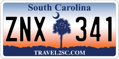 SC license plate ZNX341