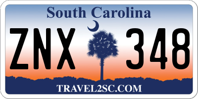 SC license plate ZNX348