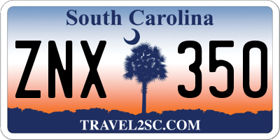 SC license plate ZNX350