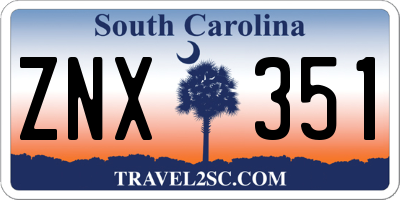 SC license plate ZNX351