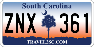 SC license plate ZNX361