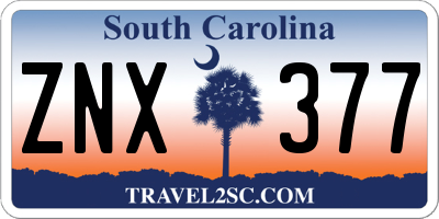 SC license plate ZNX377