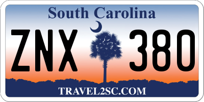 SC license plate ZNX380