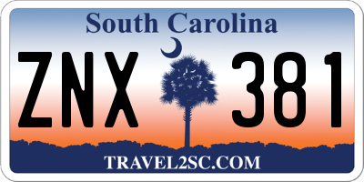 SC license plate ZNX381