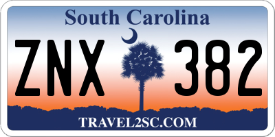 SC license plate ZNX382